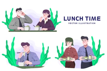 Hora do almoço Pacote de Ilustrações