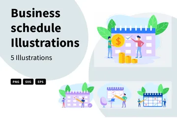 Horario comercial Paquete de Ilustraciones