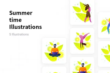 Horário de verão Pacote de Ilustrações