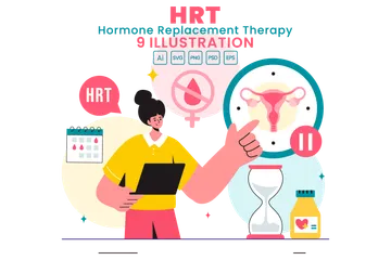 Hormone Replacement Therapy Illustration Pack