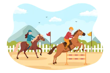 Horse Riding Illustration Pack