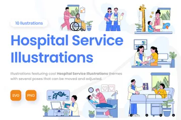 Hospital Service Illustration Pack