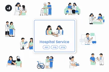 Hospital Service Illustration Pack