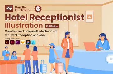 Hotel Receptionist 2 Illustration Pack