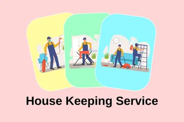 House Keeping Service Illustration Pack