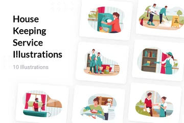 House Keeping Service Illustration Pack