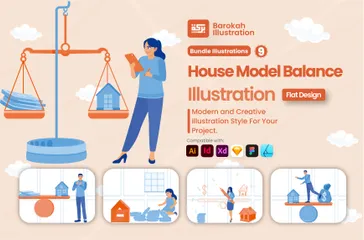 House Model Balance Illustration Pack