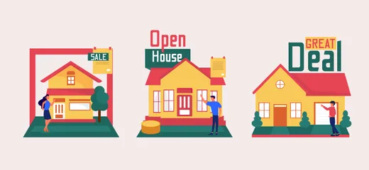 House On Sale Illustration Pack