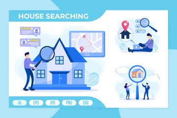 House Searching Illustration Pack