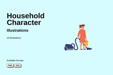 Household Character Illustration Pack