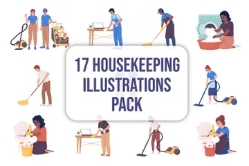 Housekeeping Duties Illustration Pack