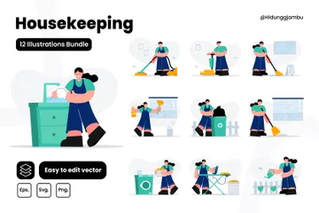 Housekeeping Illustration Pack