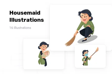 Housemaid Illustration Pack