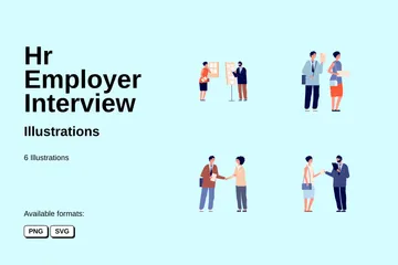 Hr Employer Interview Illustration Pack