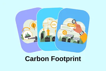Huella de carbono Paquete de Ilustraciones