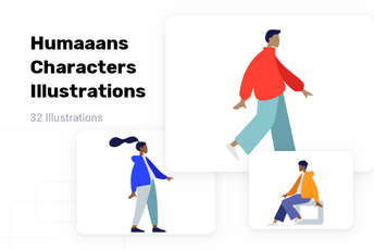 Humaaans Characters Illustration Pack