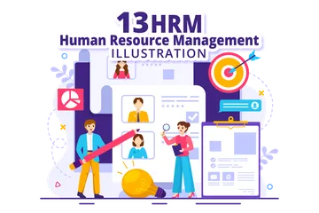 Human Resource Management Illustration Pack