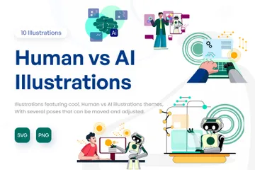 Human Vs AI Illustration Pack