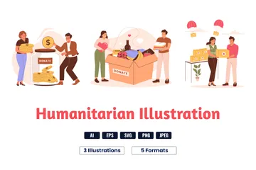 Humanitarian Donate Illustration Pack