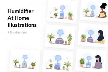 Humidificateur à la maison Pack d'Illustrations