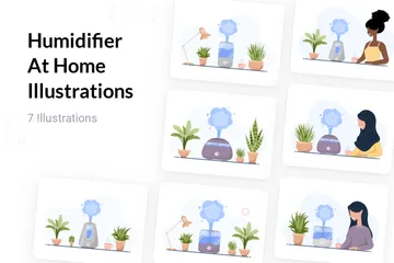 Humidifier At Home Illustration Pack