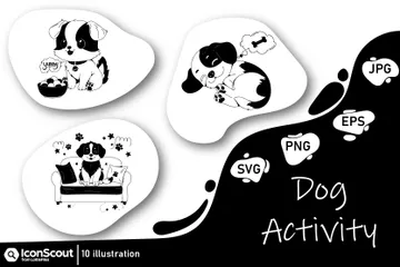 Hundeaktivität Illustrationspack