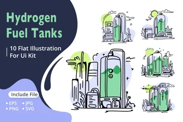 Hydrogen Fuel Cell System Illustration Pack