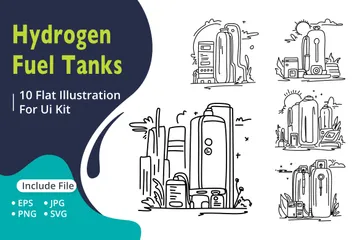 Hydrogen Fuel Tanks Illustration Pack