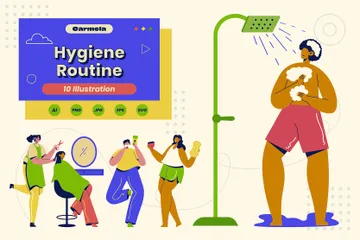 Hygiene Routine Illustration Pack
