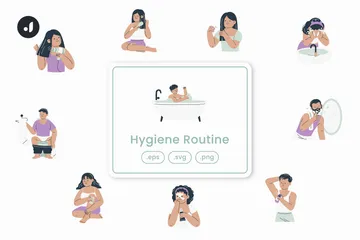 Hygiene Routine Illustration Pack