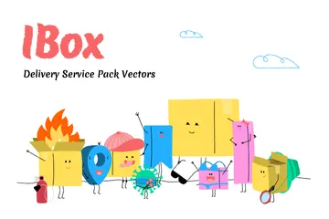 IBox - Pacote de serviços de entrega Pacote de Ilustrações