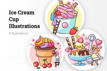 Ice Cream Cup Illustration Pack