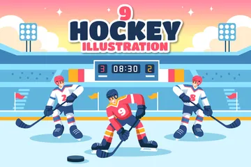 Ice Hockey Player Sport Illustration Pack