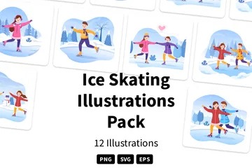 Ice Skating Illustration Pack