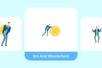 ICO und Blockchain Illustrationspack