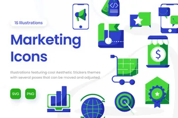 Iconos de marketing Paquete de Ilustraciones