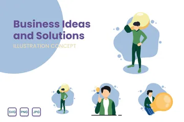 Ideas y soluciones de negocio Paquete de Ilustraciones
