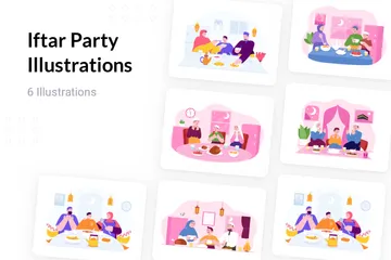 Iftar Party Illustration Pack