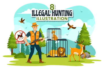 Illegal Hunting Illustration Pack
