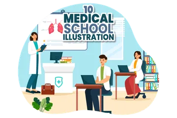 Illustration de l'école de médecine Illustration Pack