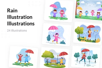 Illustration de la pluie Pack d'Illustrations