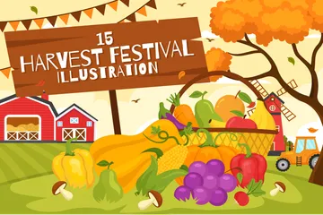 Bonne Fête Des Récoltes Illustration Pack d'Illustrations