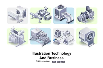 Illustration, technologie et affaires Pack d'Illustrations