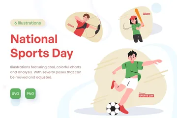 Journée nationale du sport Pack d'Illustrations