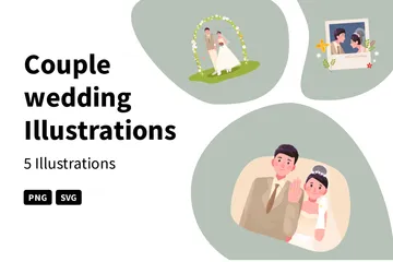 Mariage en couple Pack d'Illustrations