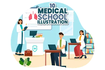 Ilustração da Faculdade de Medicina Pacote de Ilustrações