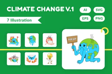 Ilustración del cambio climático Paquete de Ilustraciones