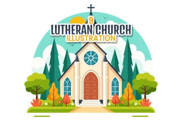 Ilustración de la iglesia luterana Paquete de Ilustraciones