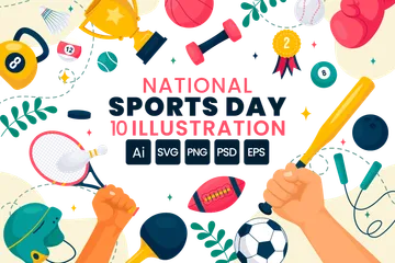 Ilustración del día nacional del deporte Illustration Pack