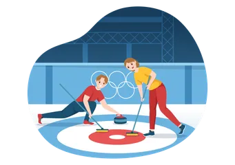 Ilustración de deporte de curling Paquete de Ilustraciones